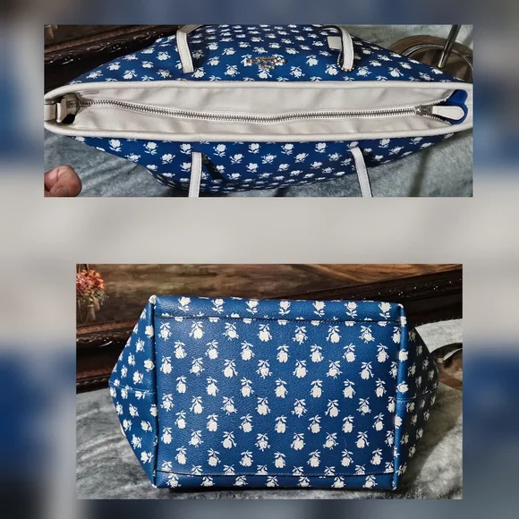 Coach Blue and White Tote Bag - Picture 6 of 9